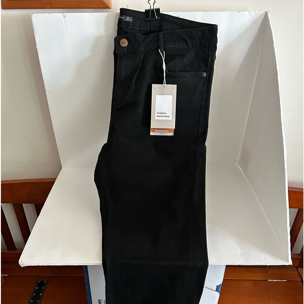 Zara Women's Trafaluc Mid Waist Skinny Jeans Black Size 12